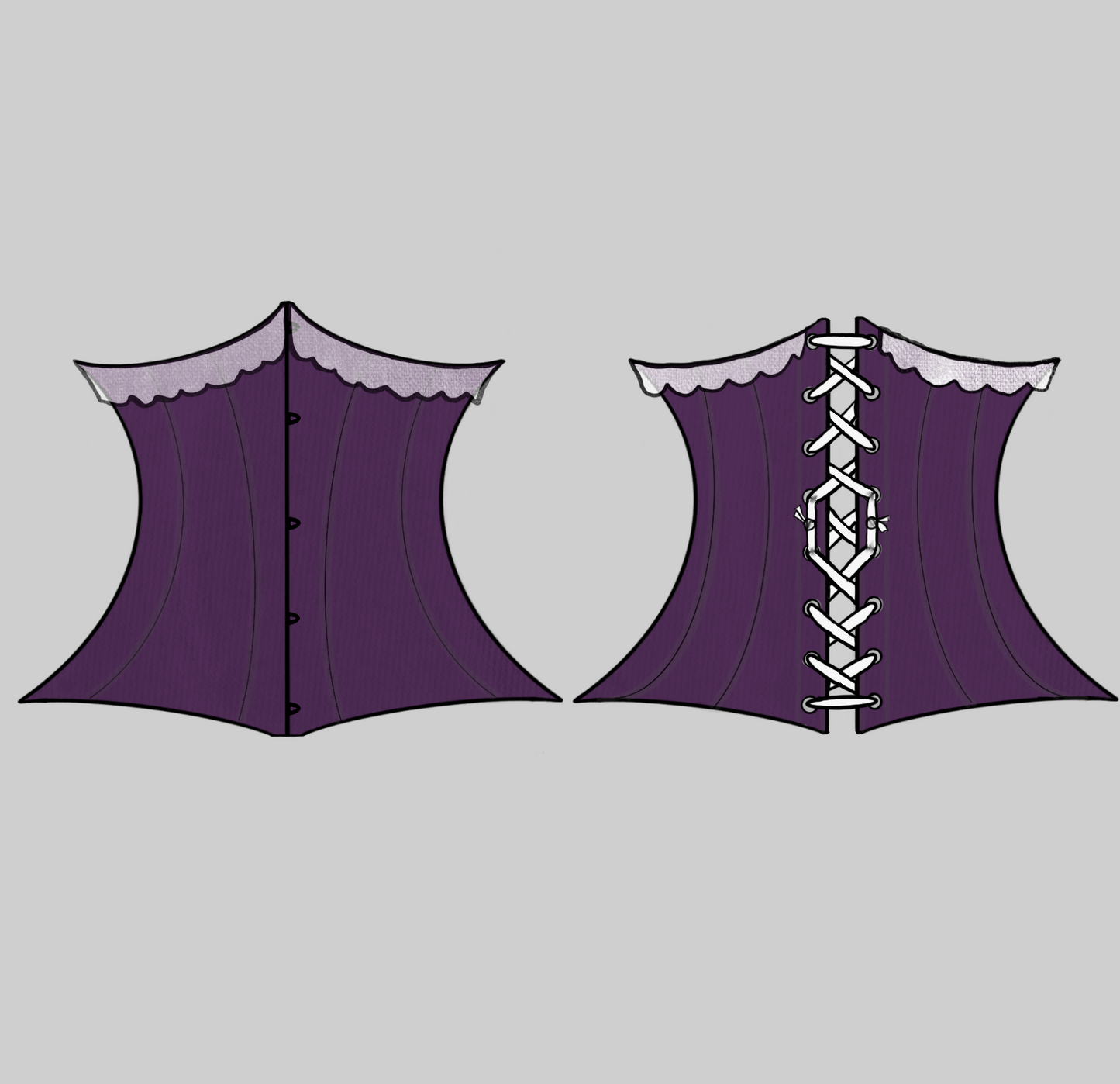 Underbust Corset with Trim (linen)