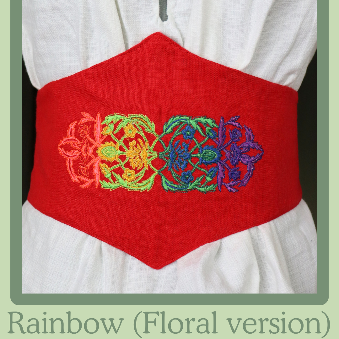 LGBTQ Pride Embroidered Corset Belt