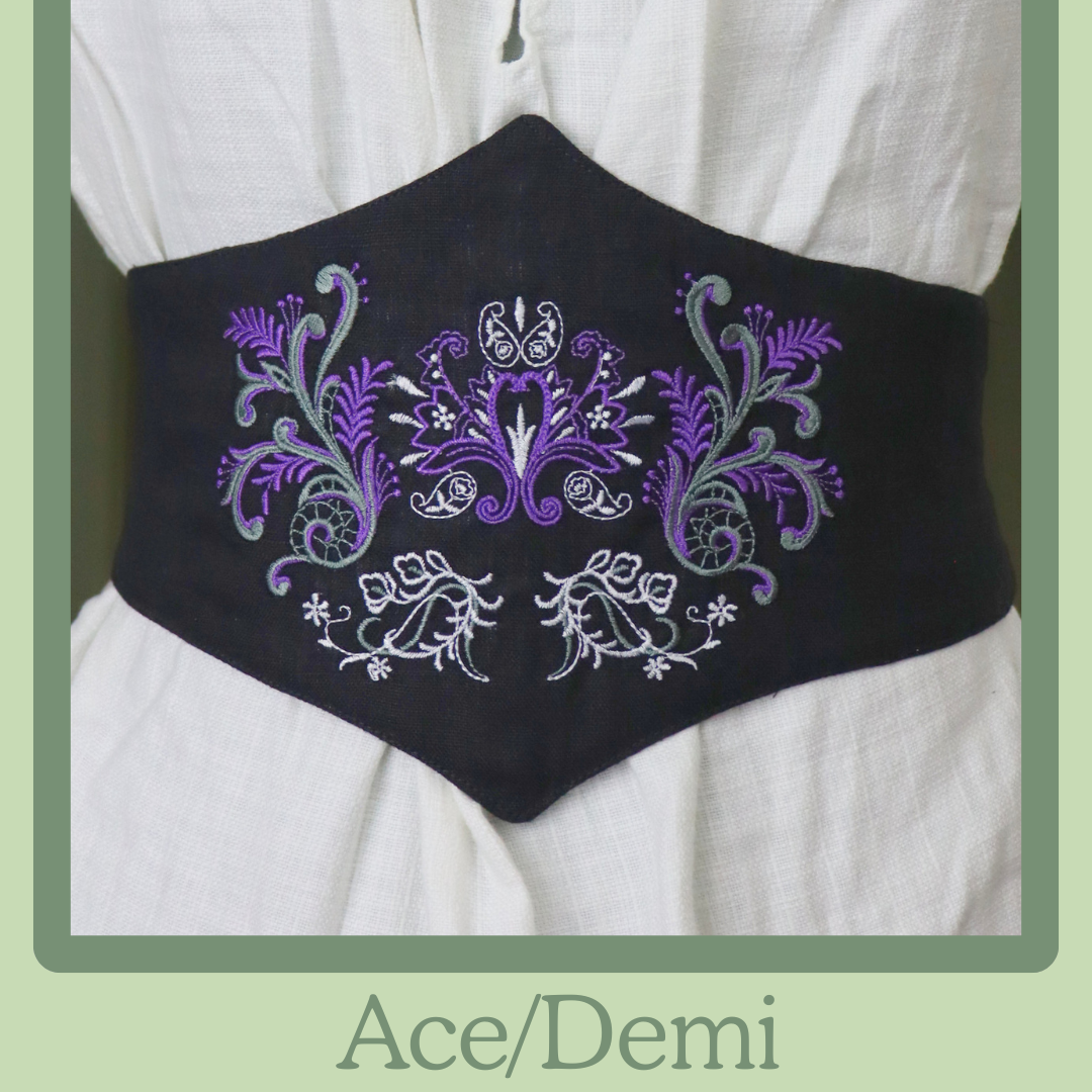 LGBTQ Pride Embroidered Corset Belt