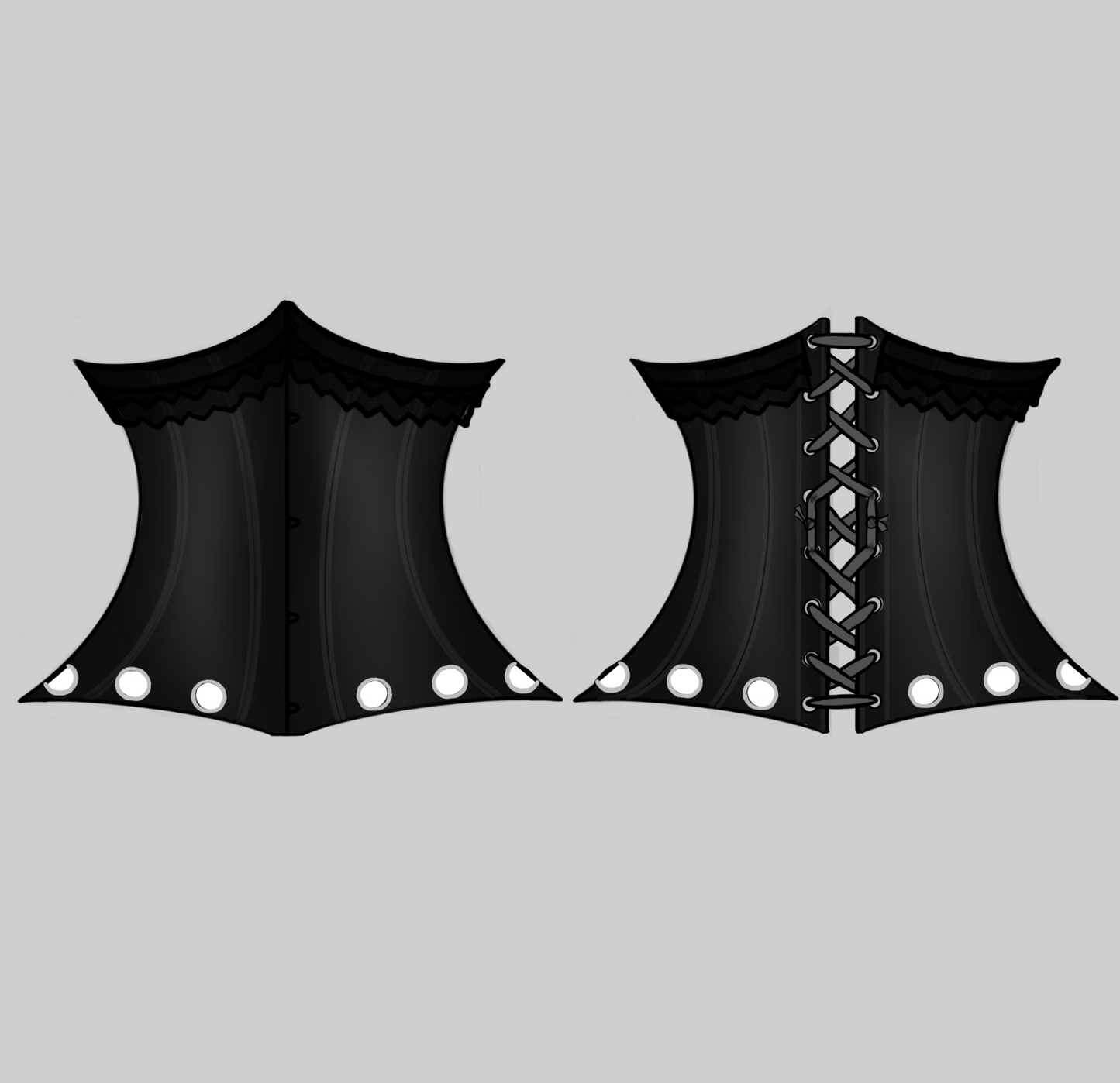 Underbust Corset with Hip Grommets (Linen)