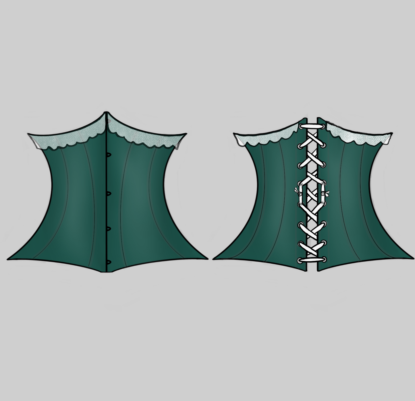 Underbust Corset with Trim (poly satin)