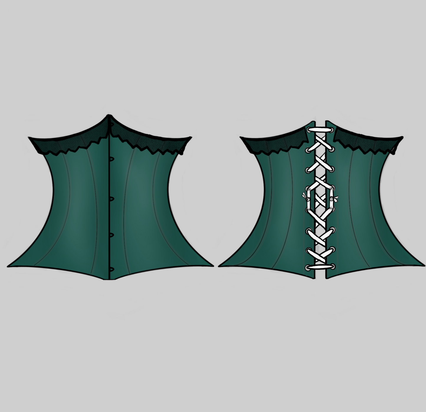 Underbust Corset with Trim (poly satin)